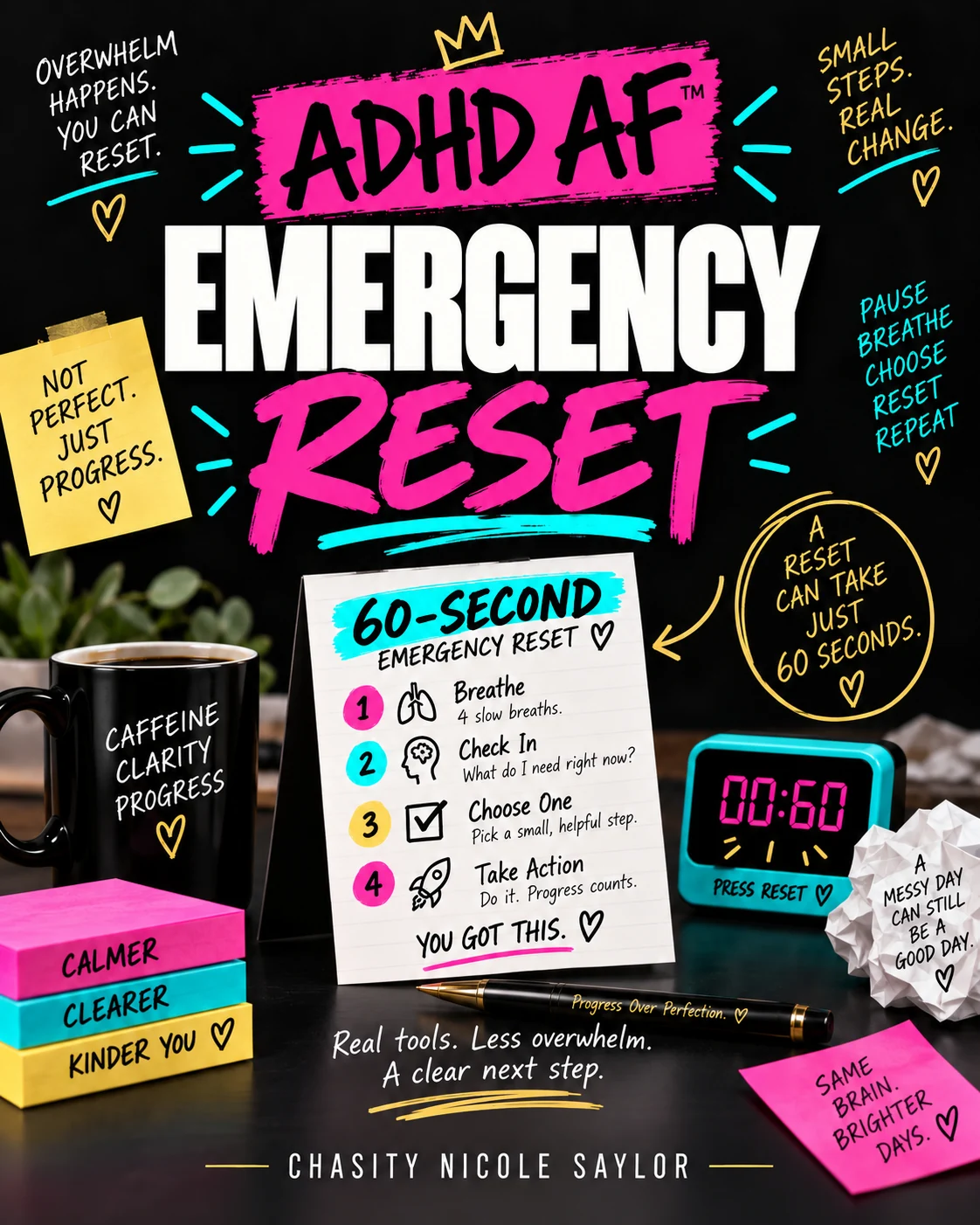 Approved illustrated 60-Second Emergency Reset cover, by Chasity Nicole Saylor